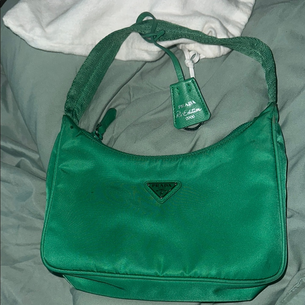 Prada Green Shoulder Bag with Bold Design